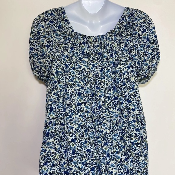 Wild Fable Blue Floral babydoll mini dress M NWT - Picture 2 of 16